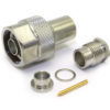 N Type Solder / Solder Clamp Plug with White Bronze plated body