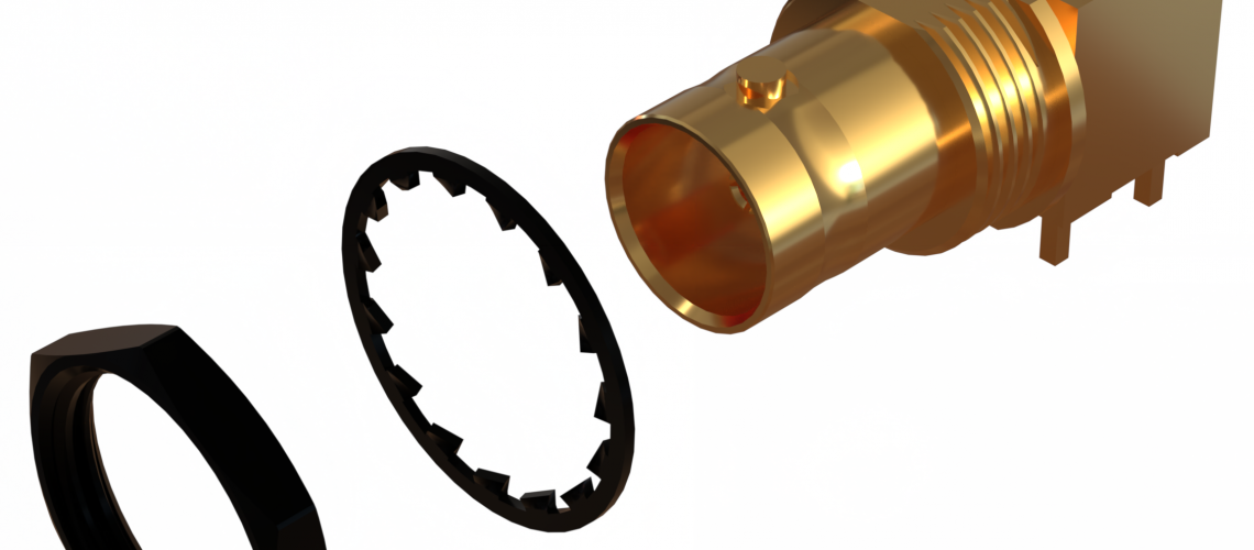 COAX’s patented True 75-ohm 12G Right Angle PCB BNC – KORUS range (10-470-W126)